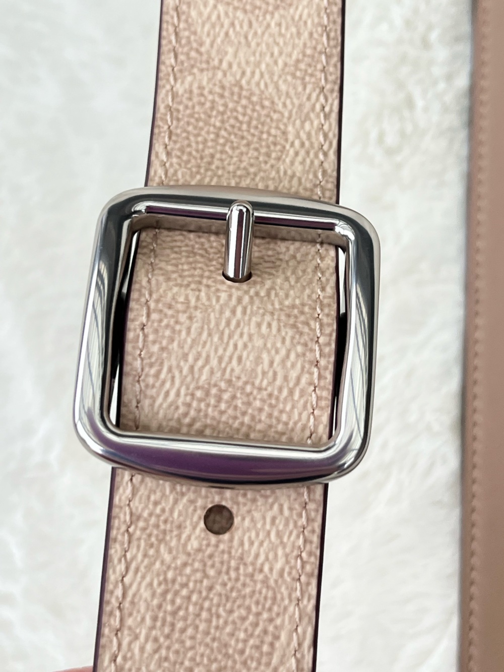 NWT Coach Signature Light Beige with Silver Buckle Leather Purse Strap - Picture 8 of 10